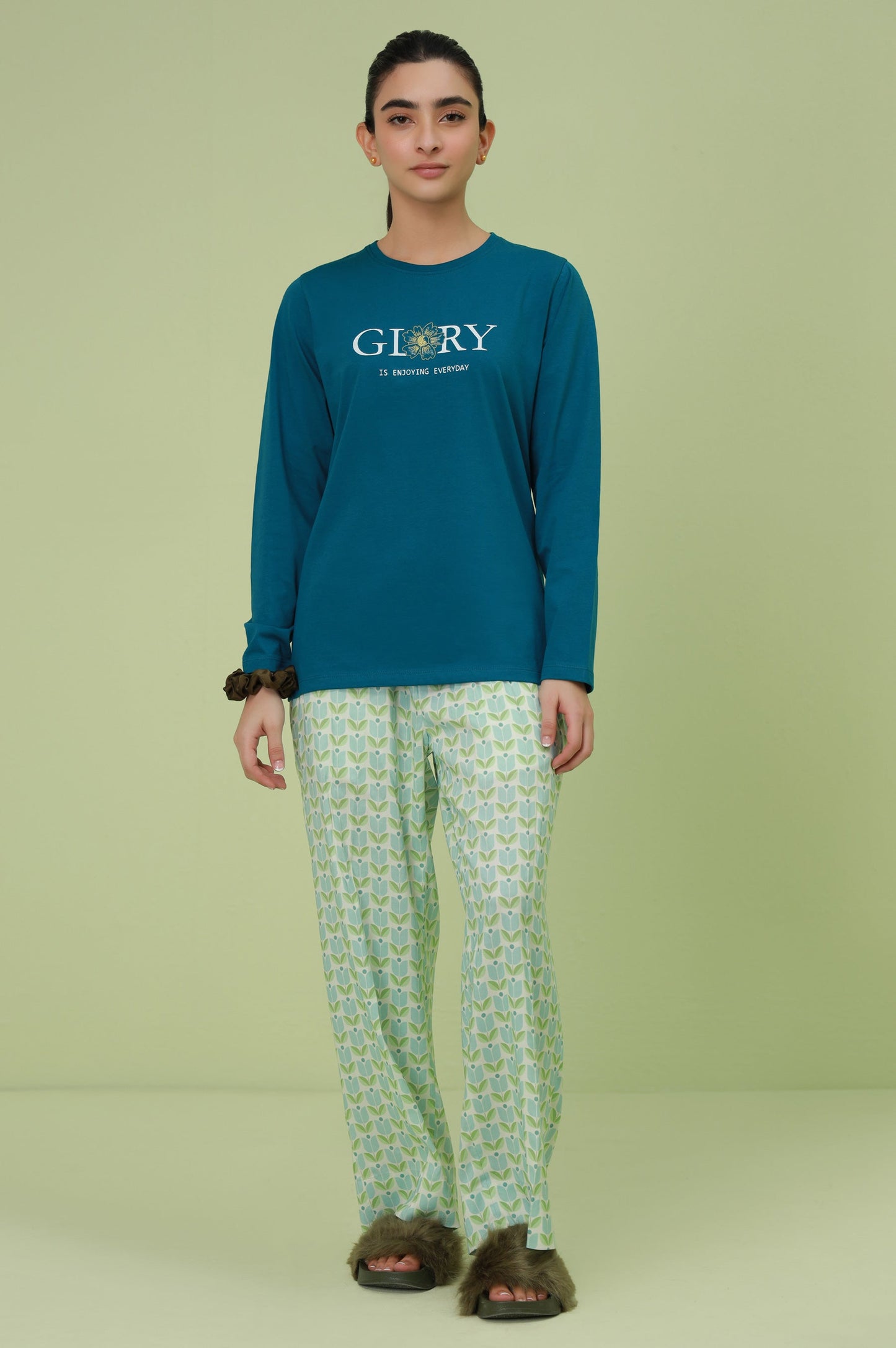 Crew Neck Full Sleeves Tee - Blue