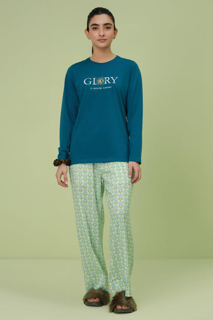 Crew Neck Full Sleeves Tee - Blue