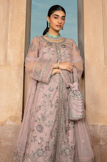 2 Piece Embroidered Net Suit