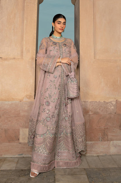 2 Piece Embroidered Net Suit
