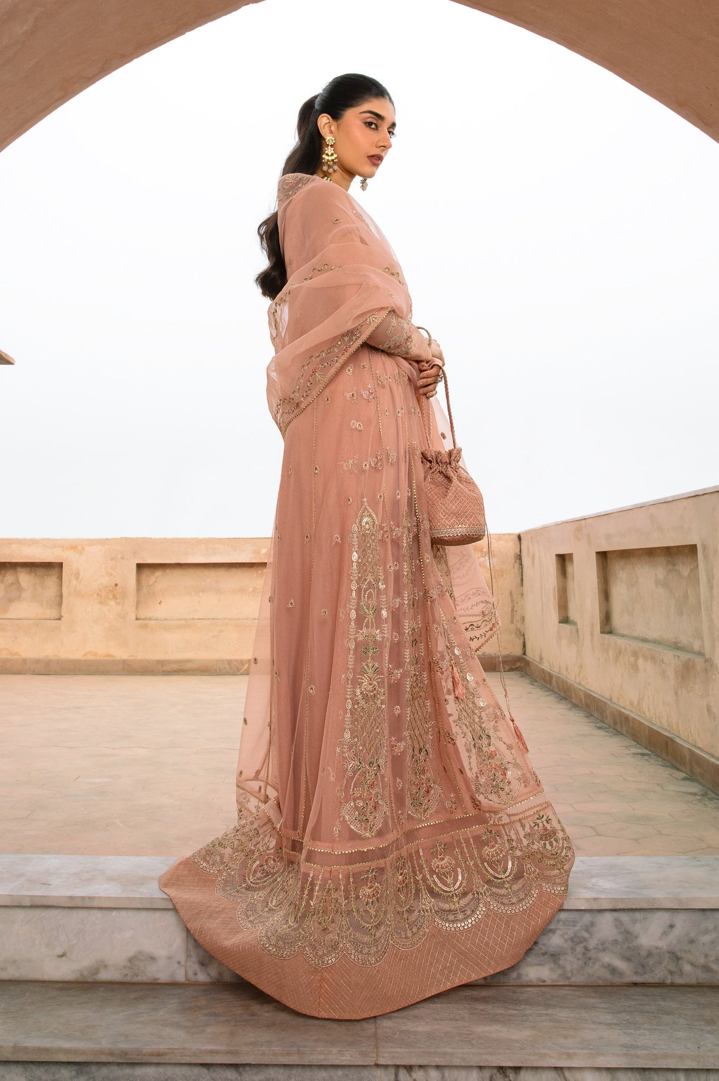 3 Piece Embroidered Net Suit