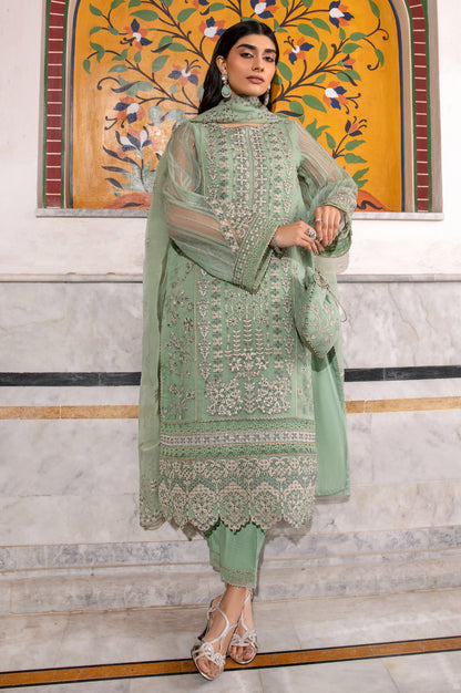 3 Piece Embroidered Organza Suit
