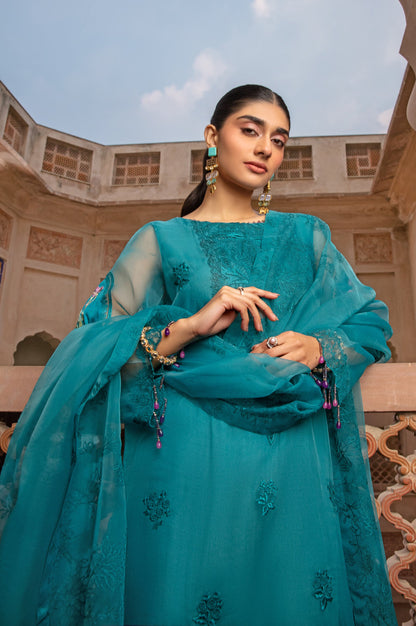 3 Piece Embroidered Organza Suit