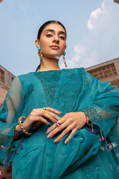 3 Piece Embroidered Organza Suit