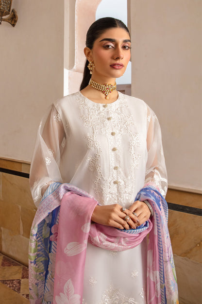 3 Piece Embroidered Organza Suit