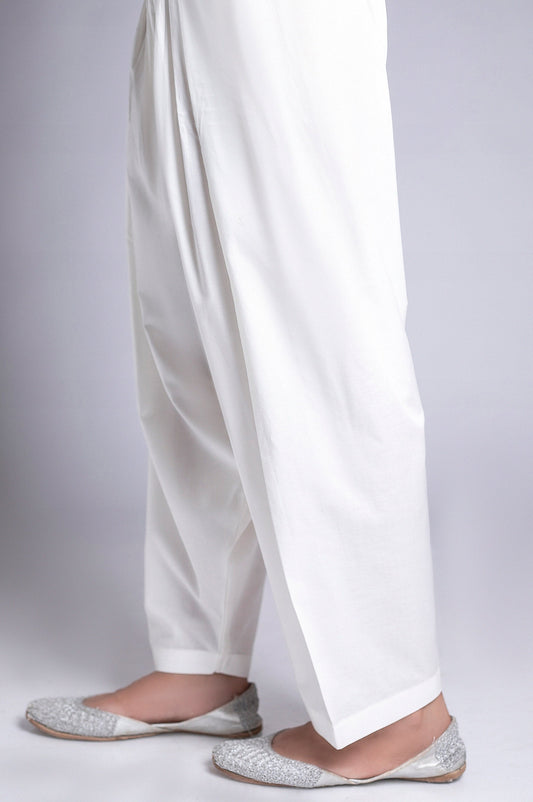 Basic Plain Shalwar - White