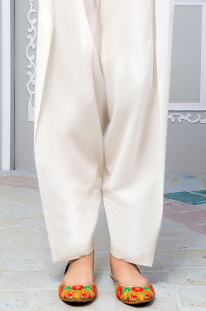 Basic Cambric Shalwar - Off White