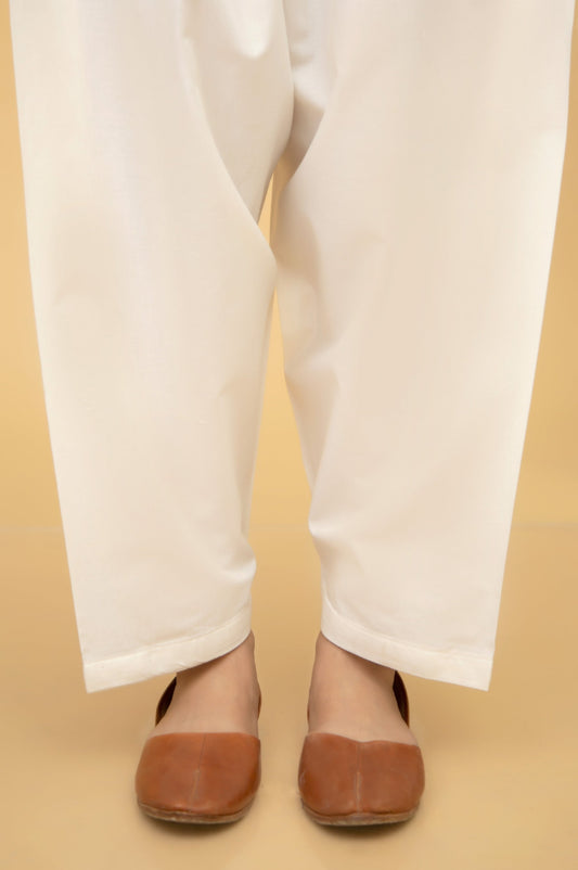 Basic Cambric Shalwar - Offwhite