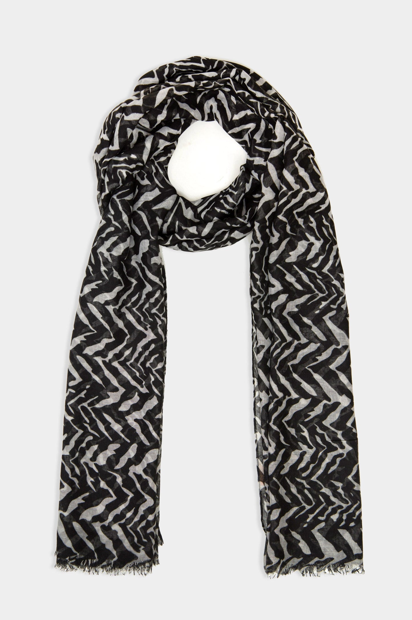 Printed Scarf - Charcoal