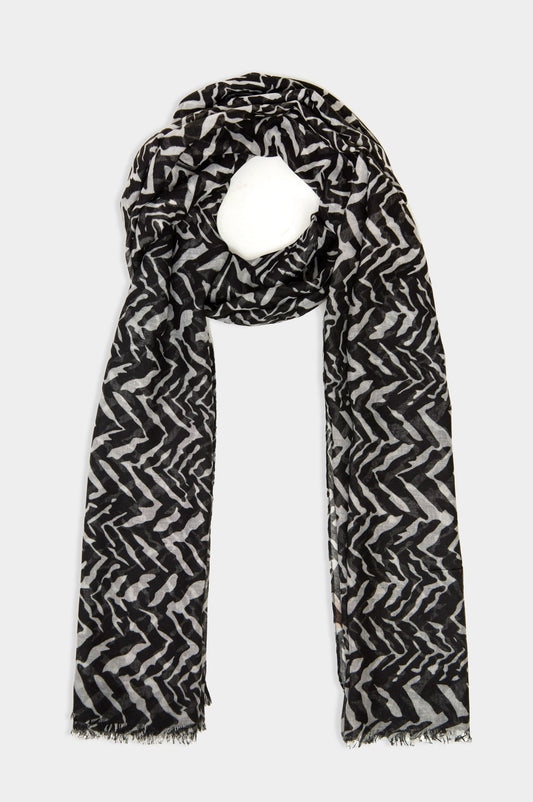 Printed Scarf - Charcoal