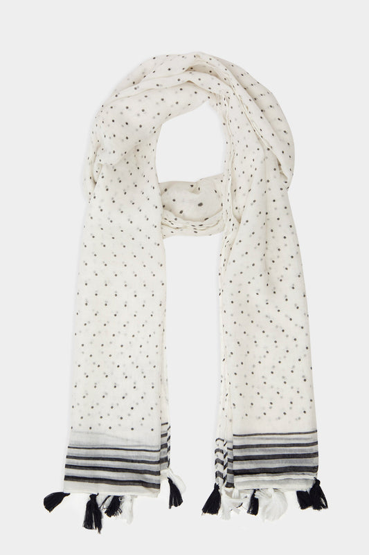 Printed Scarf - White
