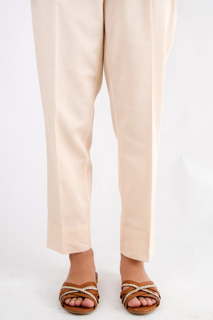 Basic Cottle Cigarette Pants - Beige