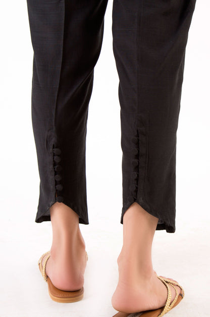Embroidered Cigarette Pants - Black