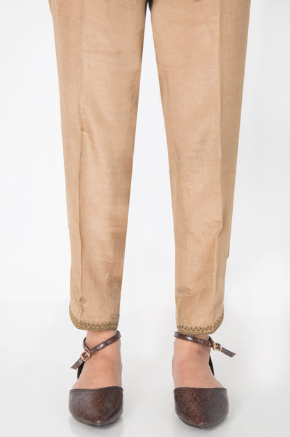 Embroidered Rawsilk Ciggerate Pants - Gold