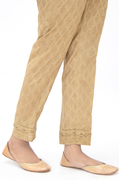 Embellished Raw Silk Cigarette Pants - Golden
