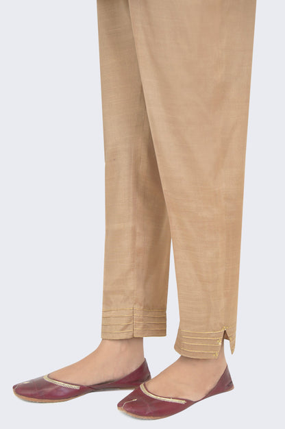 Embellished Rawsilk Cigarette Pants - Sand Beige