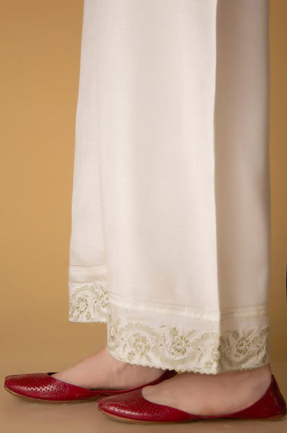 Embroidered Raw Silk Culotte Pants