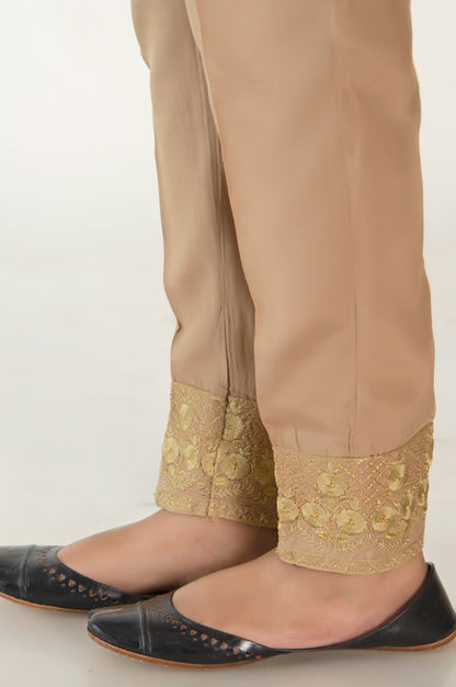 Embellished Rawsilk Pants - Gold