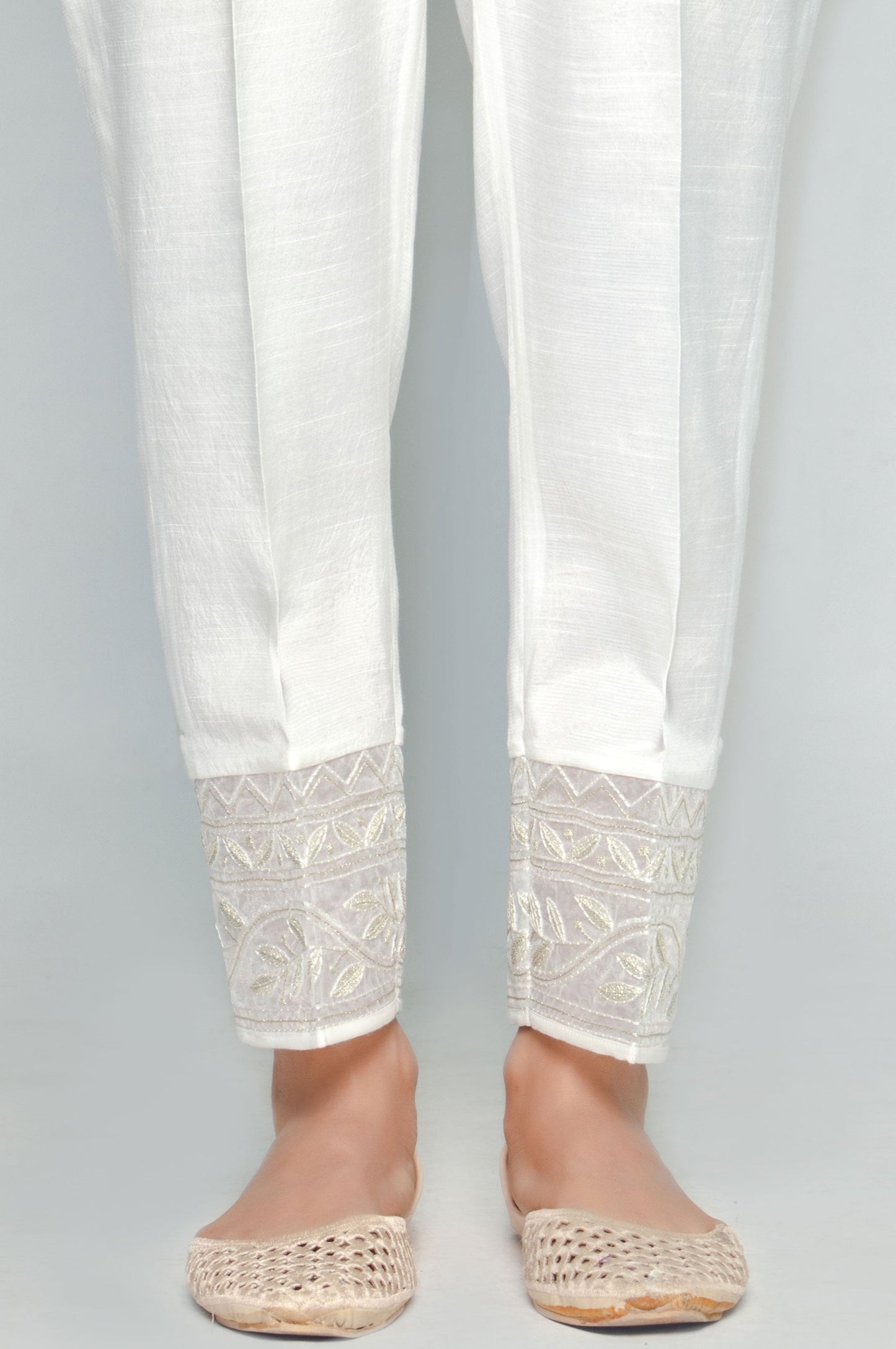 Embroidered Cigarette Pants