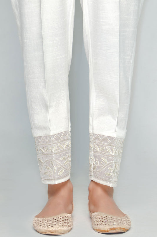 Embroidered Cigarette Pants