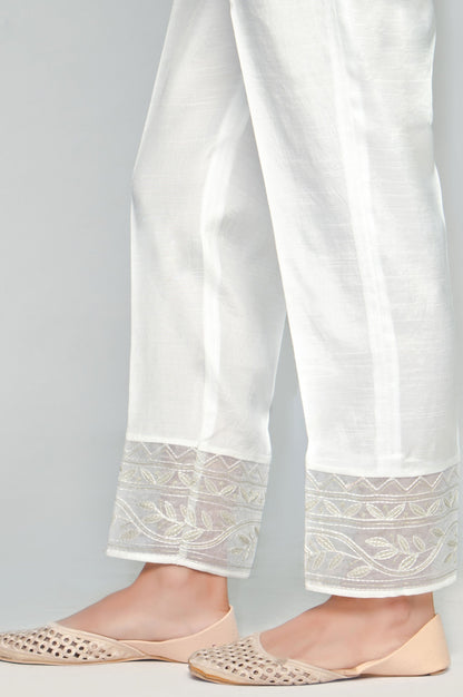 Embroidered Cigarette Pants