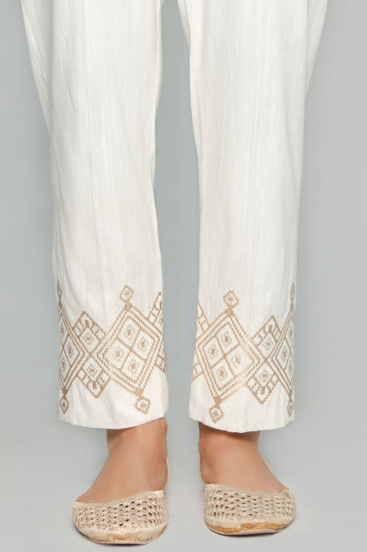 Embroidered Cigarette Pants