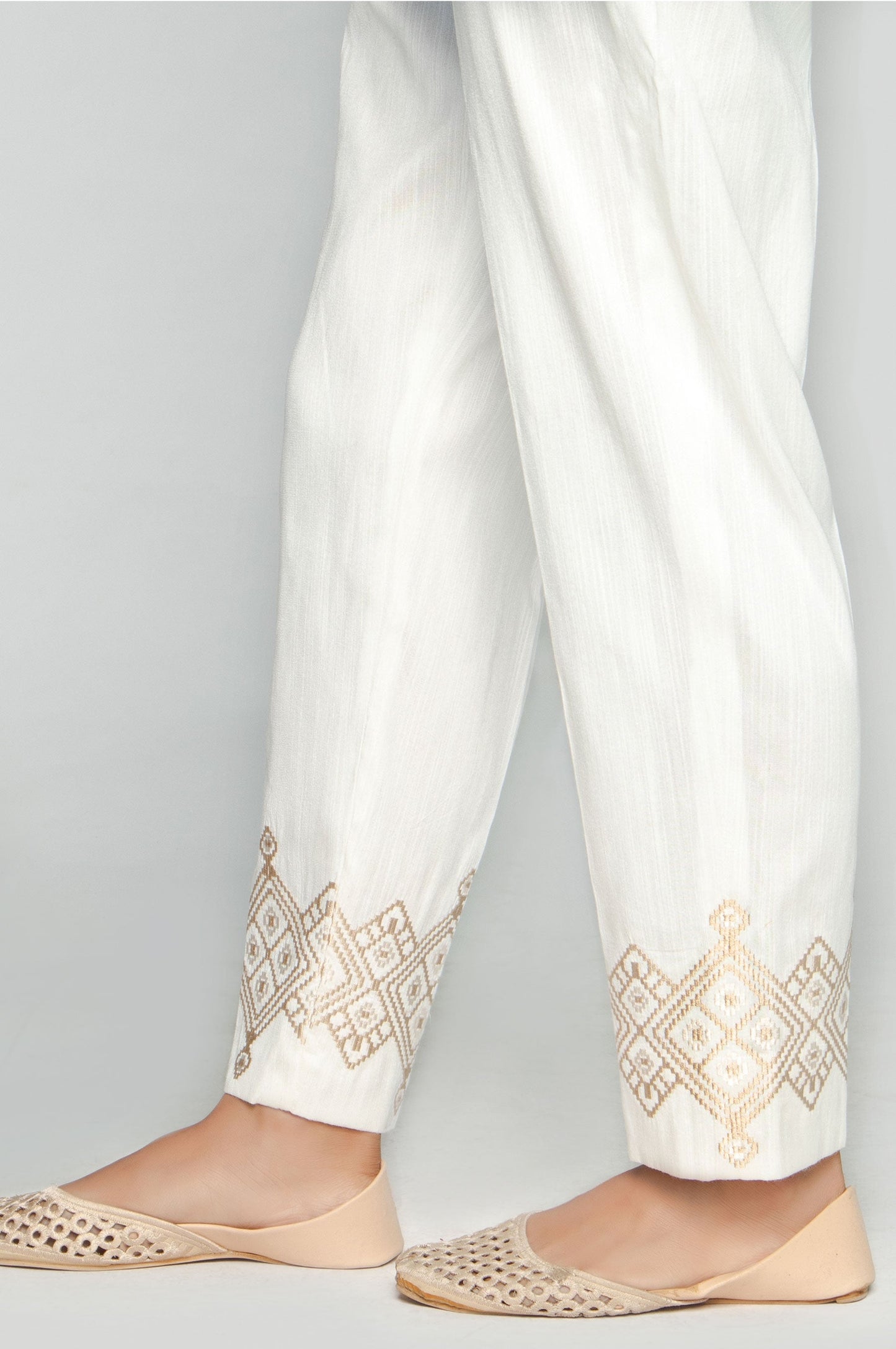 Embroidered Cigarette Pants