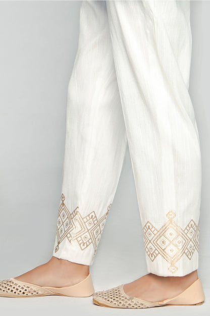 Embroidered Cigarette Pants
