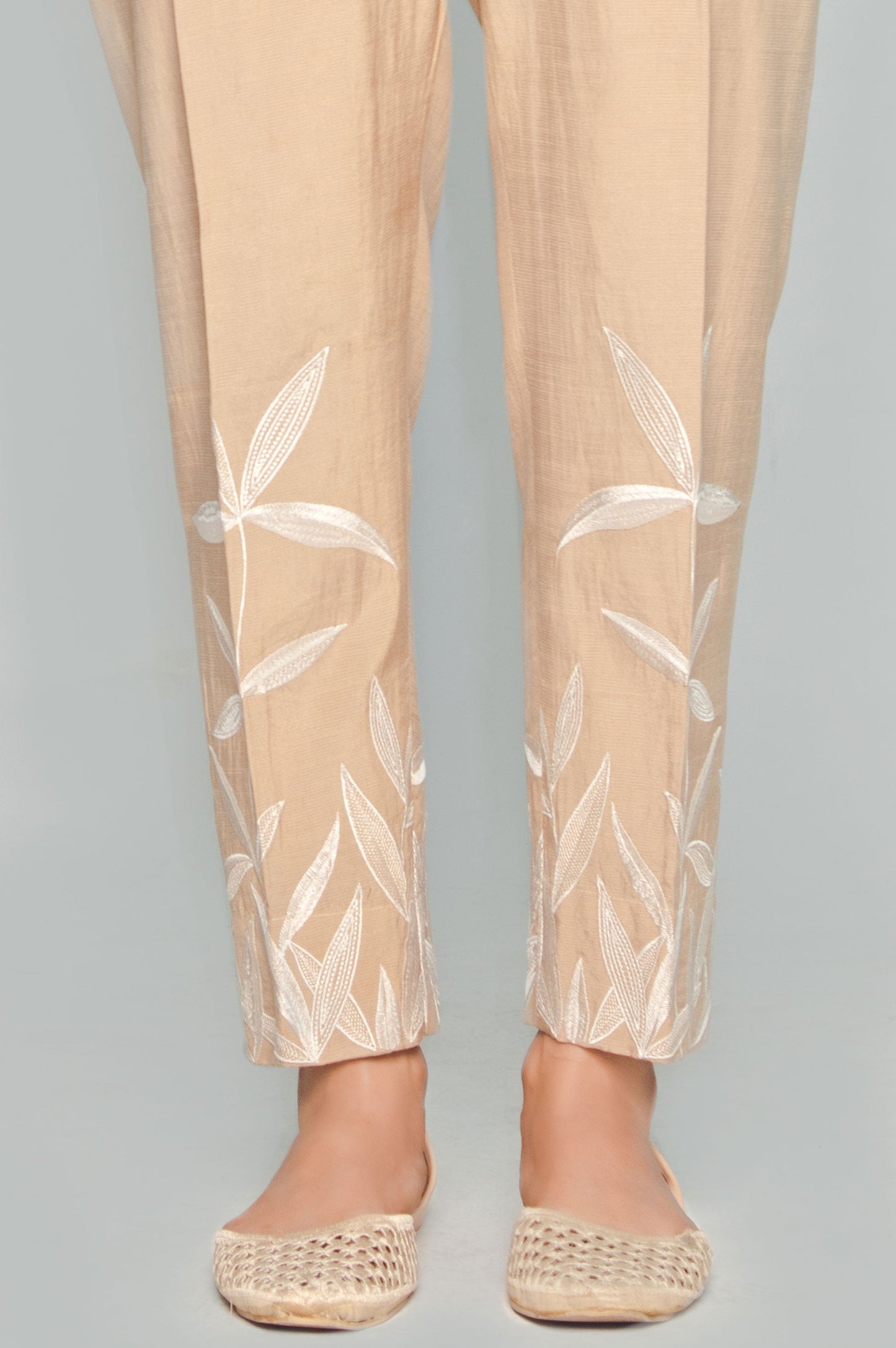Embroidered Cigarette Pants