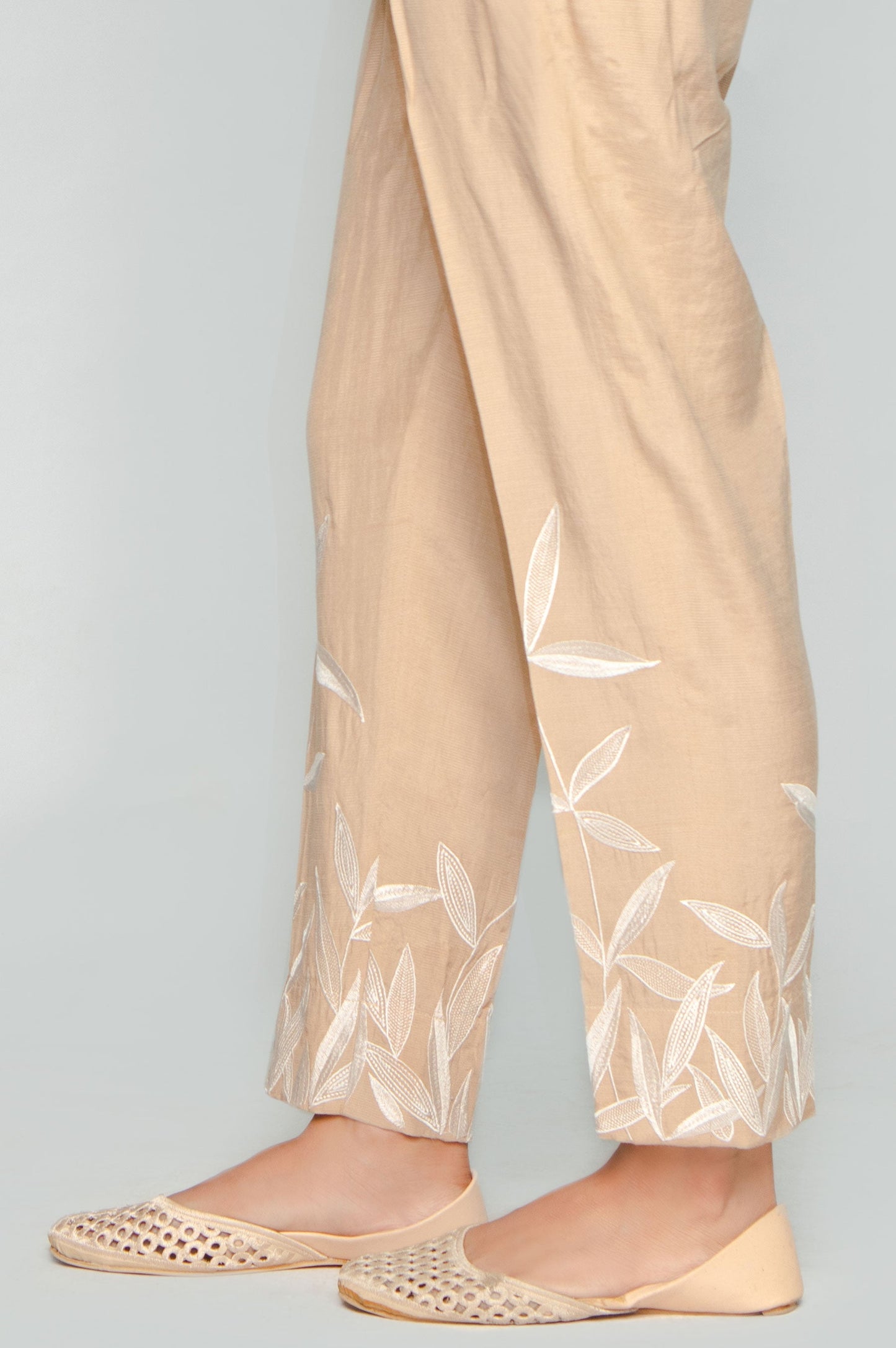Embroidered Cigarette Pants