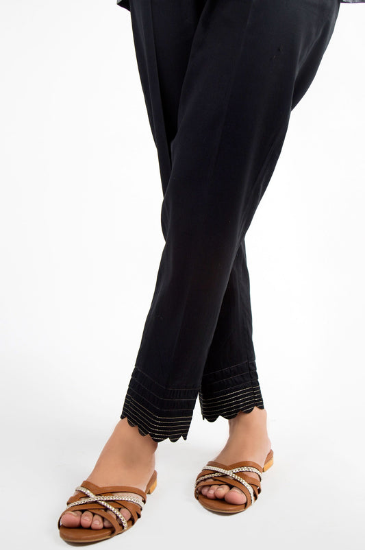 Embellished Cigarette Pants - Black