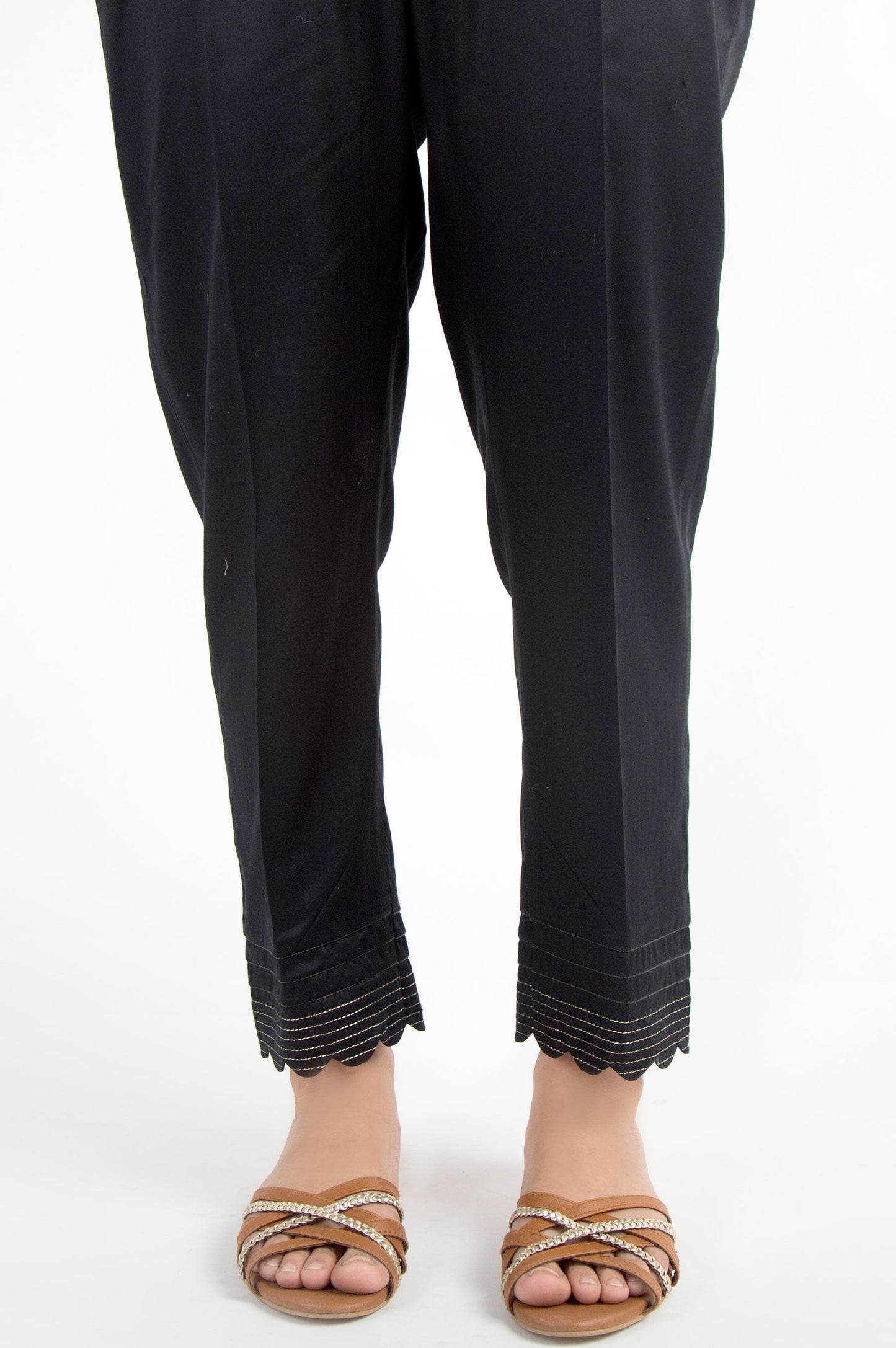 Embellished Cigarette Pants - Black