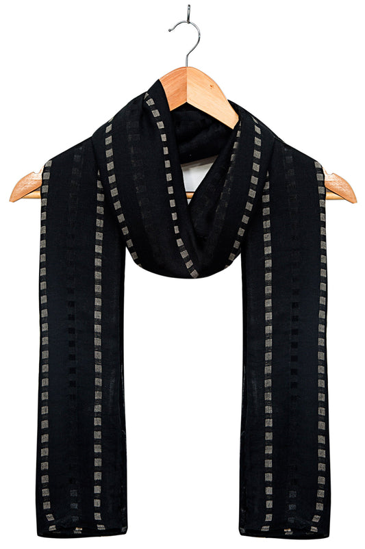 Woven-Solid-Scarf-Black