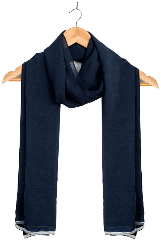 Silky Lace Trimmed Scarf