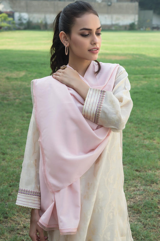 Silky Lace Trimmed Scarf