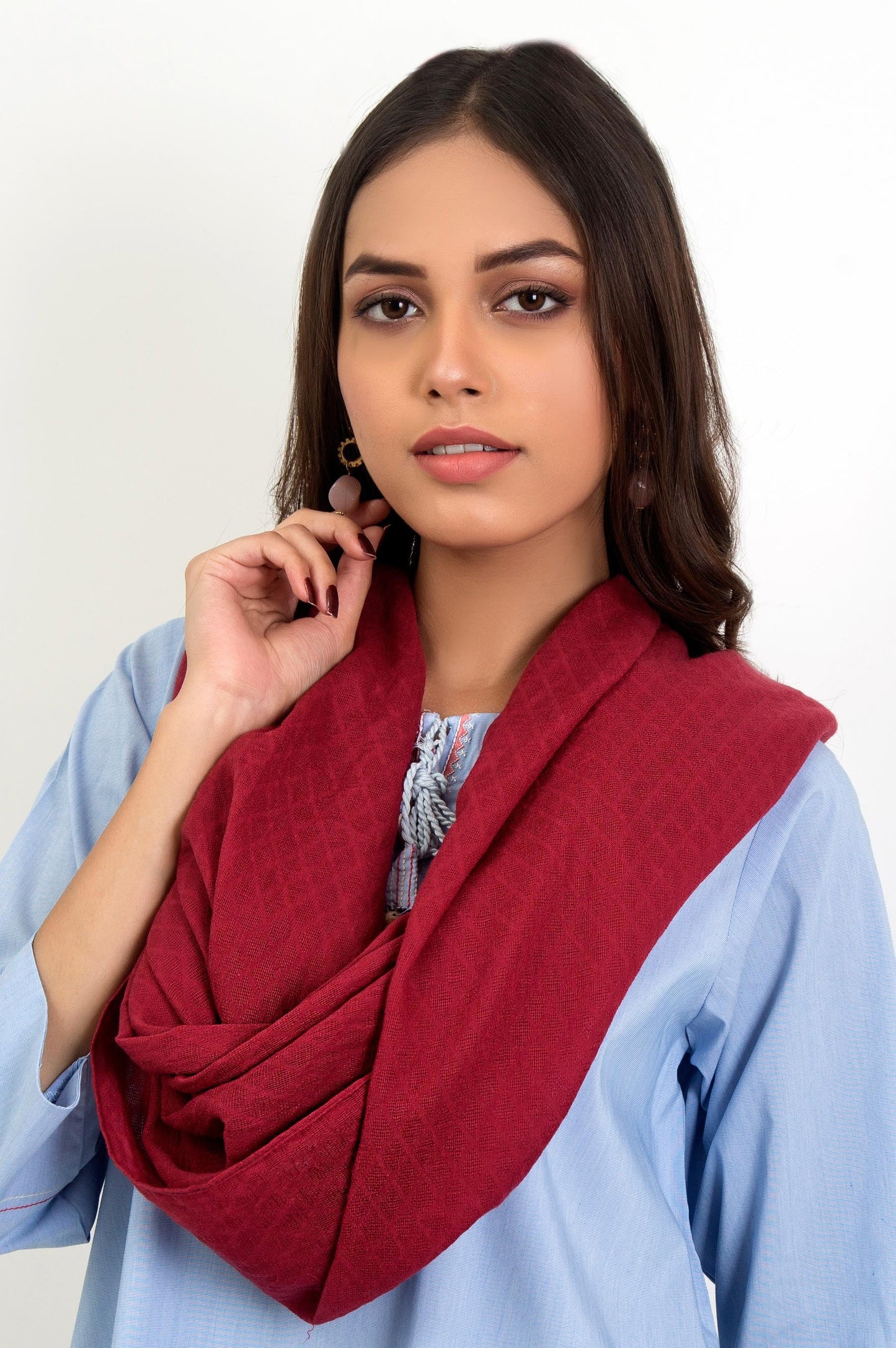 Jacquard Scarf - Ruby Pink