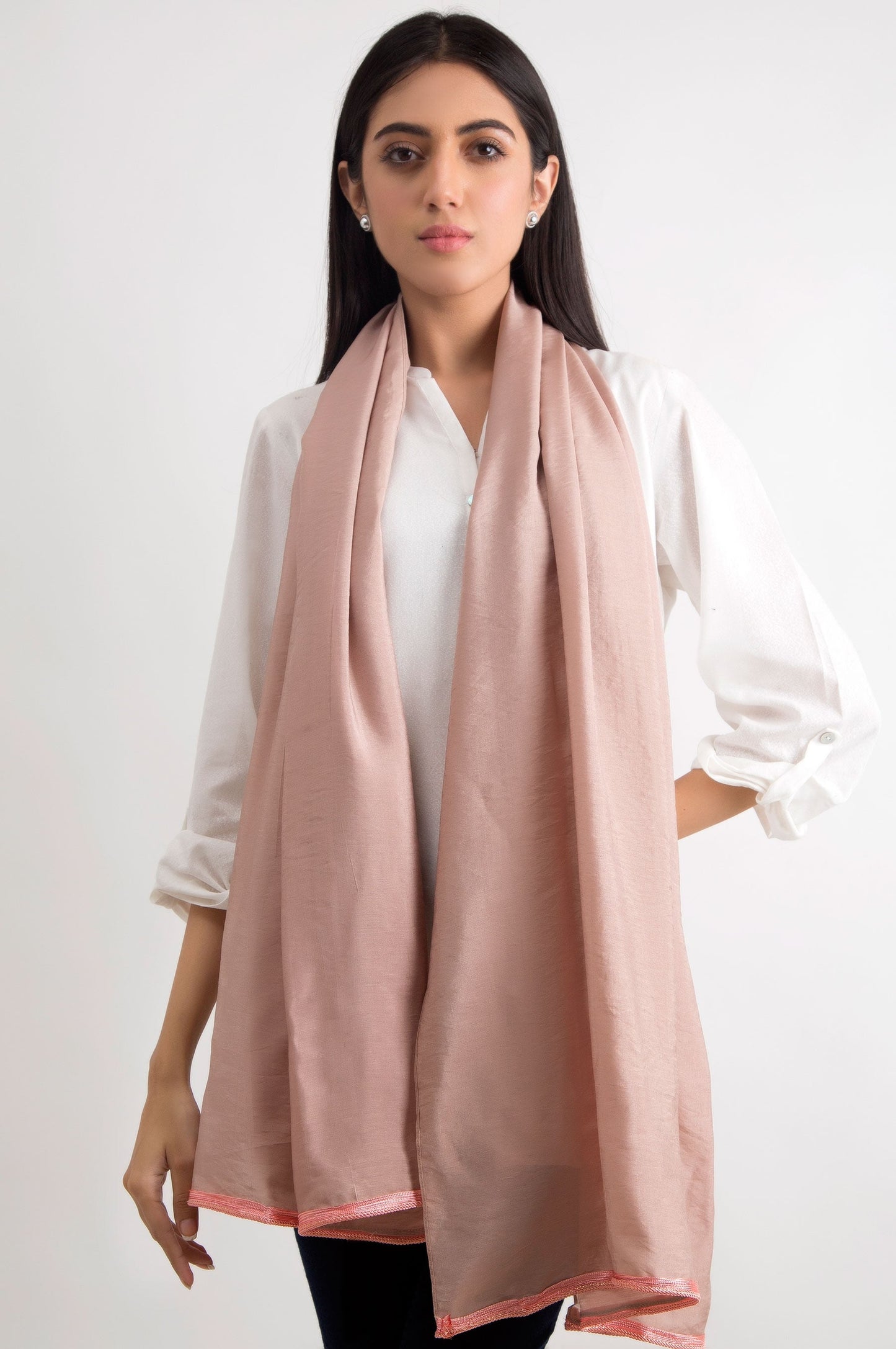 Lace Borders Silk Scarf