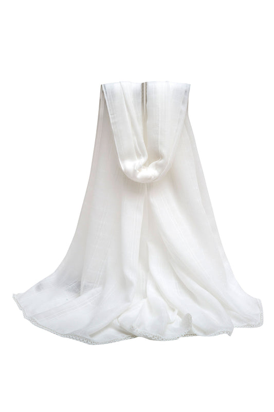 Classic Striped Lace Scarf