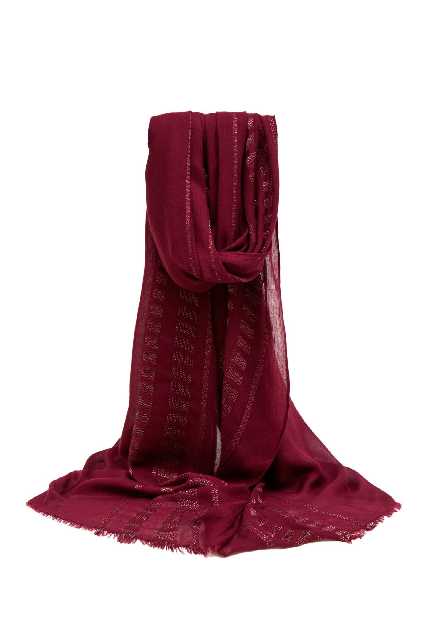 Solid Embroidered Scarf