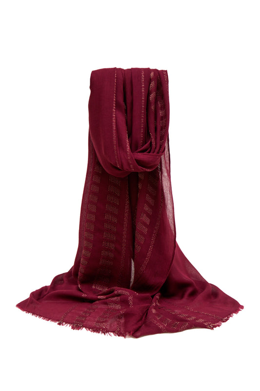 Solid Embroidered Scarf