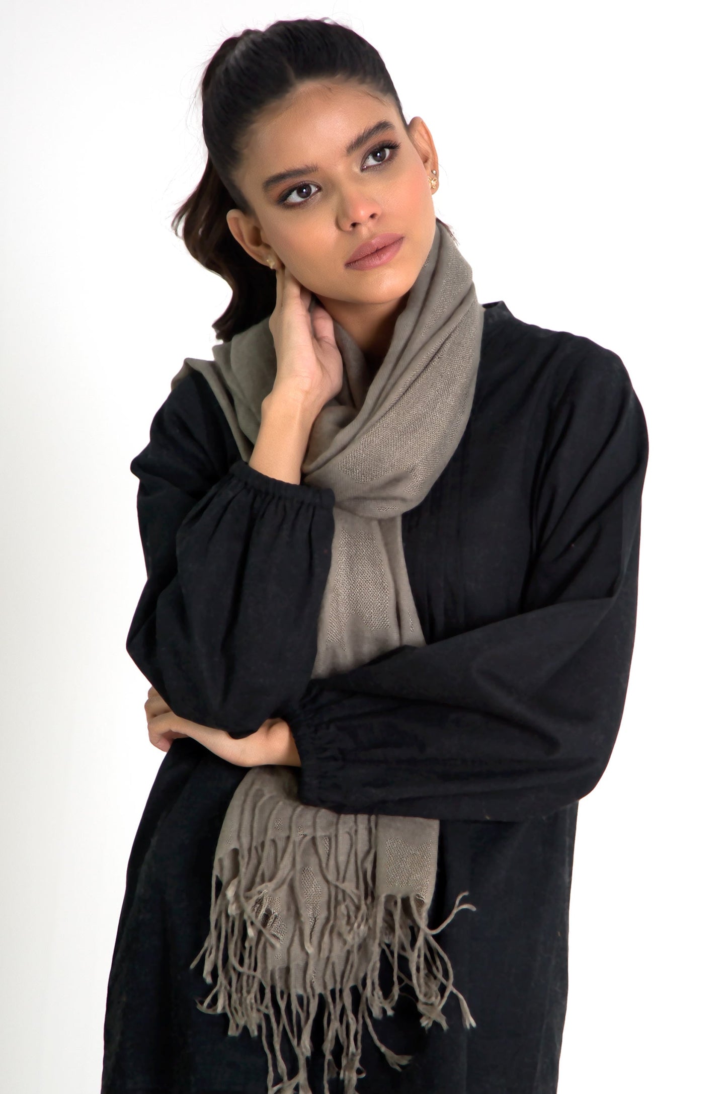 Solid Bordered Scarf