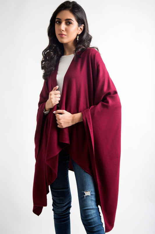 Knitted Warm Poncho Shawl