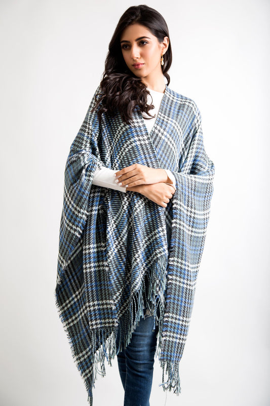 Big Fringes Poncho Shawl