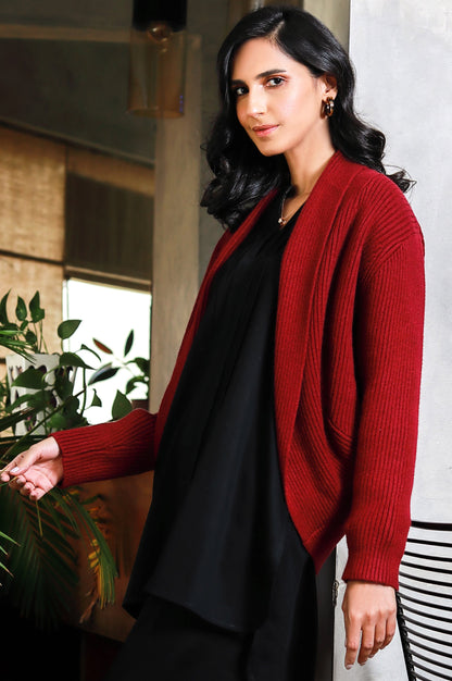 Open Front Shawlneck Cardigan