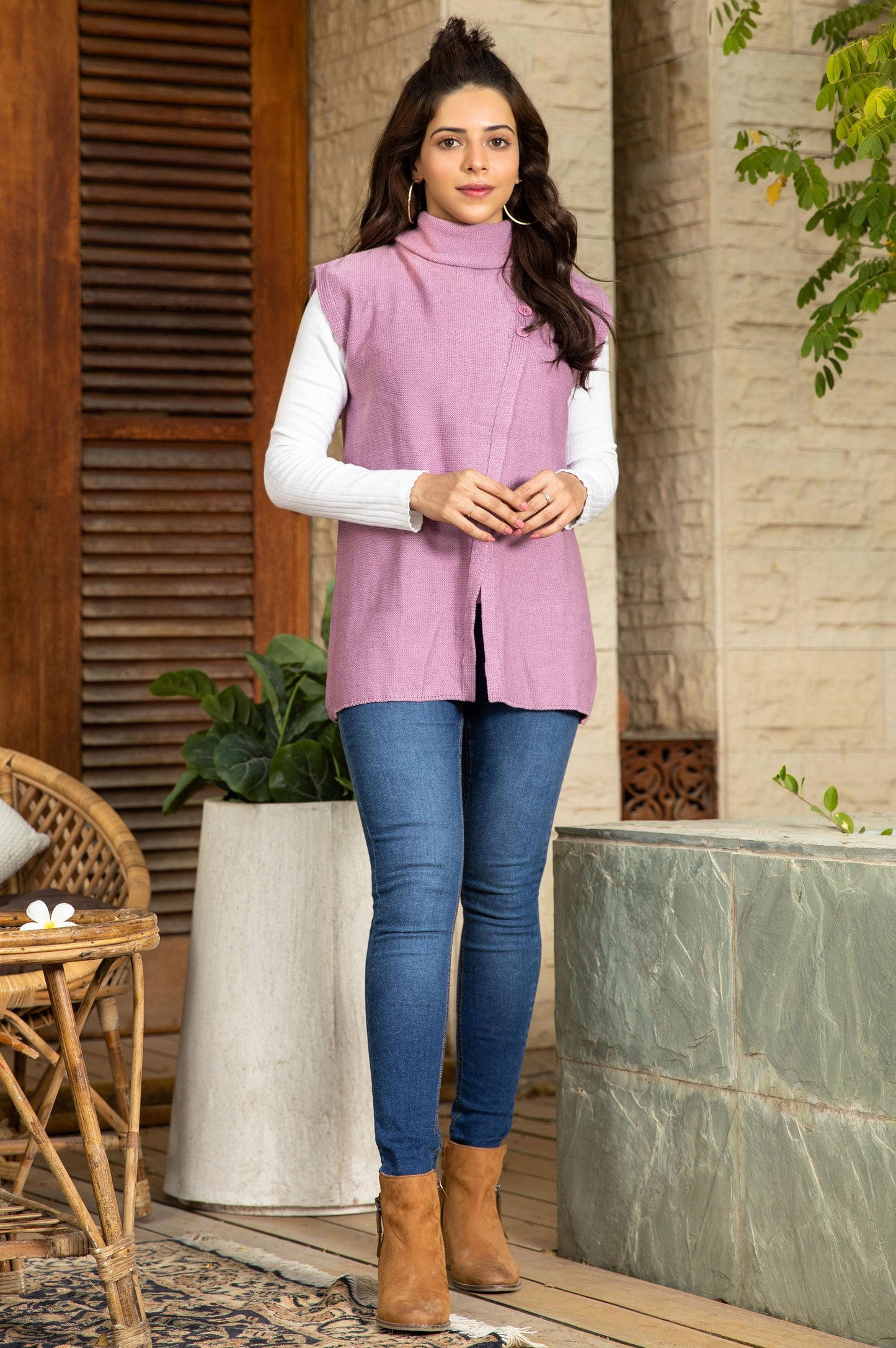 Turtle Neck Cardigan