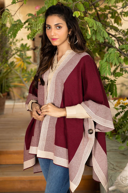 Multi Striped Cape Shawl