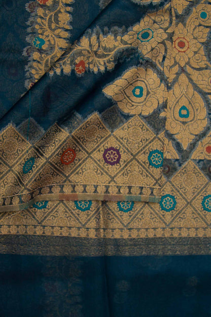 Printed Jacquard Dupatta - Teal