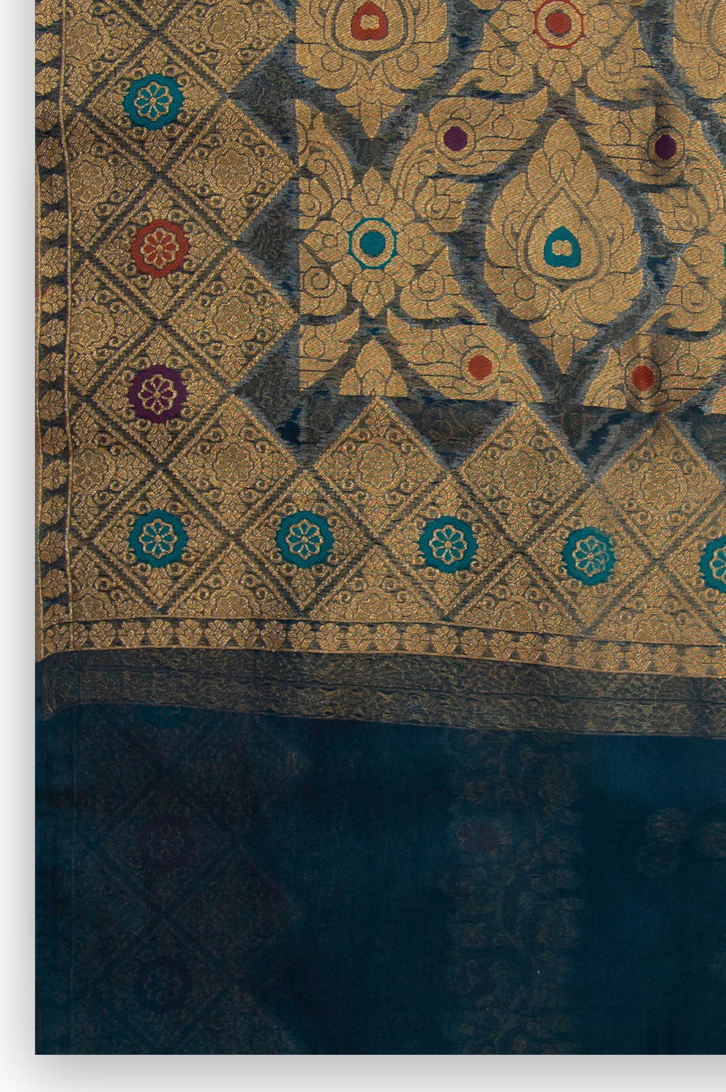 Printed Jacquard Dupatta - Teal