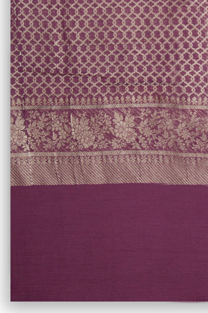 Printed Jacquard Dupatta - Purple