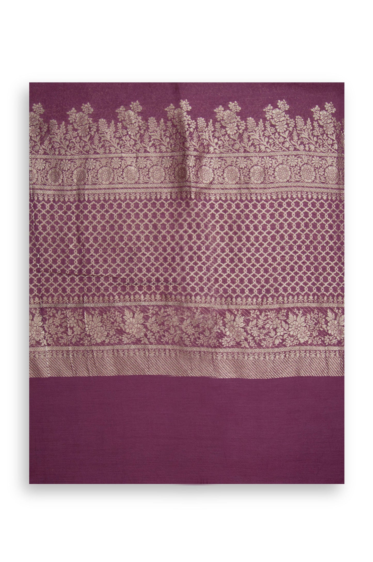 Printed Jacquard Dupatta - Purple